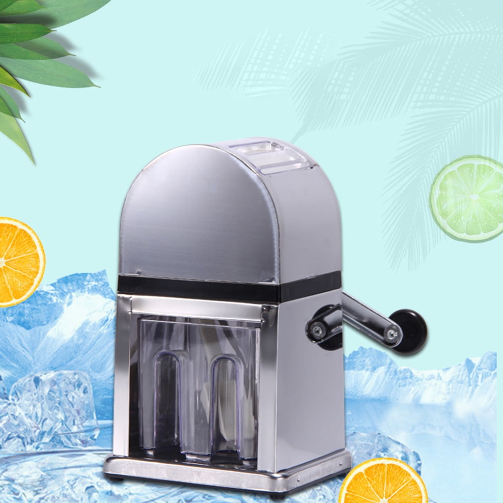 Portable Hand Crank Manual Ice Crusher Shaver Kids Shredding Snow Cone Maker Machine