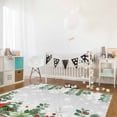 thumbnail image 4 of Christmas Area Rug 2.7x5ft Poinsettia Snowflakes Pine Cone Pine Needle Gray Non-Slip Washable Square Rugs Soft Felt Indoor Floor Mat for Bedroom Kitchen Living Room Bathroom, 4 of 8