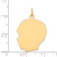 thumbnail image 2 of 14K Yellow Gold Plain Large .018 Gauge Facing Left Engravable Boy Head Charm, 2 of 2