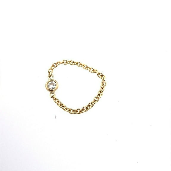 0.050ct H/SI Natural Diamond In Rubover Setting, Chain Link Ring, In 9ct Gold