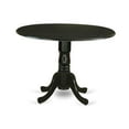 thumbnail image 3 of Homestock Artistic Accomplishment Antique Round Dining Table Made Of Sturdy Wood, Round Table Top With Clean Finish, Ideal For Small Dining Areas, Modern Compact Dining Table-Color:Black and Mahogany,, 3 of 4