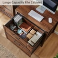 thumbnail image 5 of T4TREAM Lockable File Cabinet Farmhouse Wood 2 Drawer Large Storage Box for Home Office, Brown, 5 of 7