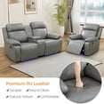 thumbnail image 5 of Caberryne Leather Recliner Sofa Set for Living Room Furniture Set, Power Reclining Loveseat and Chair with LED Lights/Storage/Cup Holders for House/Home Theater(3 Seater), 5 of 7