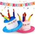 thumbnail image 1 of 2 Piezas Sombrero de Cumpleaños de Peluche para Tarta, Sombreros de Cumpleaños para Adultos Azul y Rosa, Sombreros Divertidos de Fiesta de Cumpleaños, Decoración Fiesta de Cumpleaños, 1 of 1