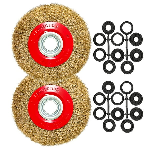 Cepillo de rueda de alambre de mesa OSFTBVT de acero ondulado grueso de 8 pulgadas