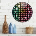 thumbnail image 3 of Yayeee Wall Clock Battery Operated 9.5" Silent Non-Ticking for Living Room, Pink Block Pattern, 3 of 8