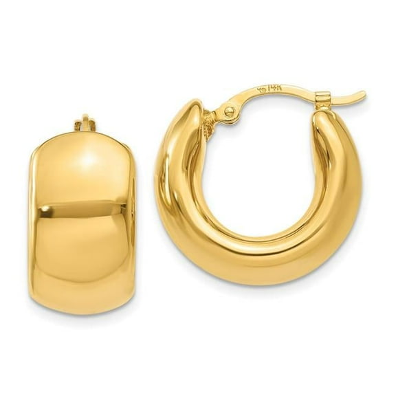 Primal Gold 14 Karat Yellow Gold Wide Puffed Hoop Earrings
