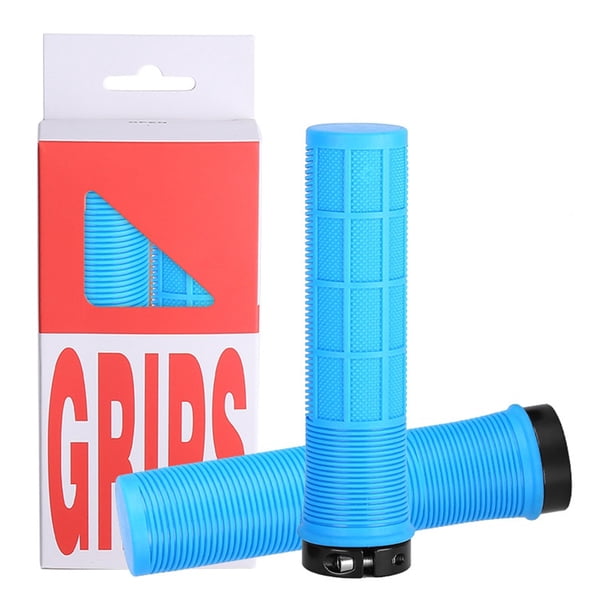 Yuarrent Empuñaduras de bicicleta TPR con texturas únicas, manillar ergonómico antideslizante, empuñadura, empuñadura de mano Ciclismo azul