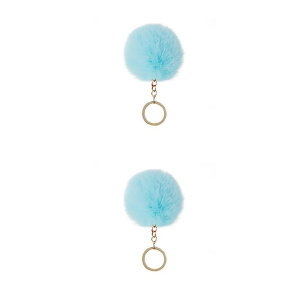 Yuarrent LLavero de bola peluda, llaveros cómodos, multifuncional, conveniente, multicolor, llaveros para mujer, verde claro, 6cm Verde claro 6cm 2Conjunto
