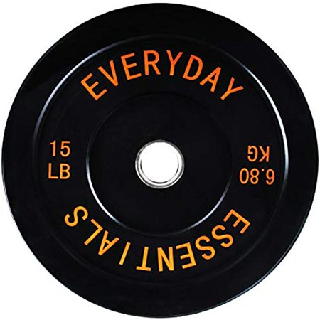 BalanceFrom Everyday Essentials Color Coded Olympic Bumper Plate Weight Plate w Steel Hub, Multiple