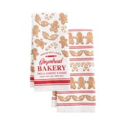 St. Nicholas Square Kitchen Towel Set 2-Pack, Christmas Gingerbread Print