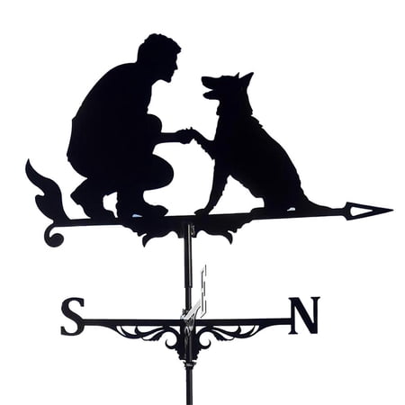 Weathervane Iron Weathervane Metal Vane Retro Weather Vane Garden Patio Yard Ornament Decoration Weathervane , 1
