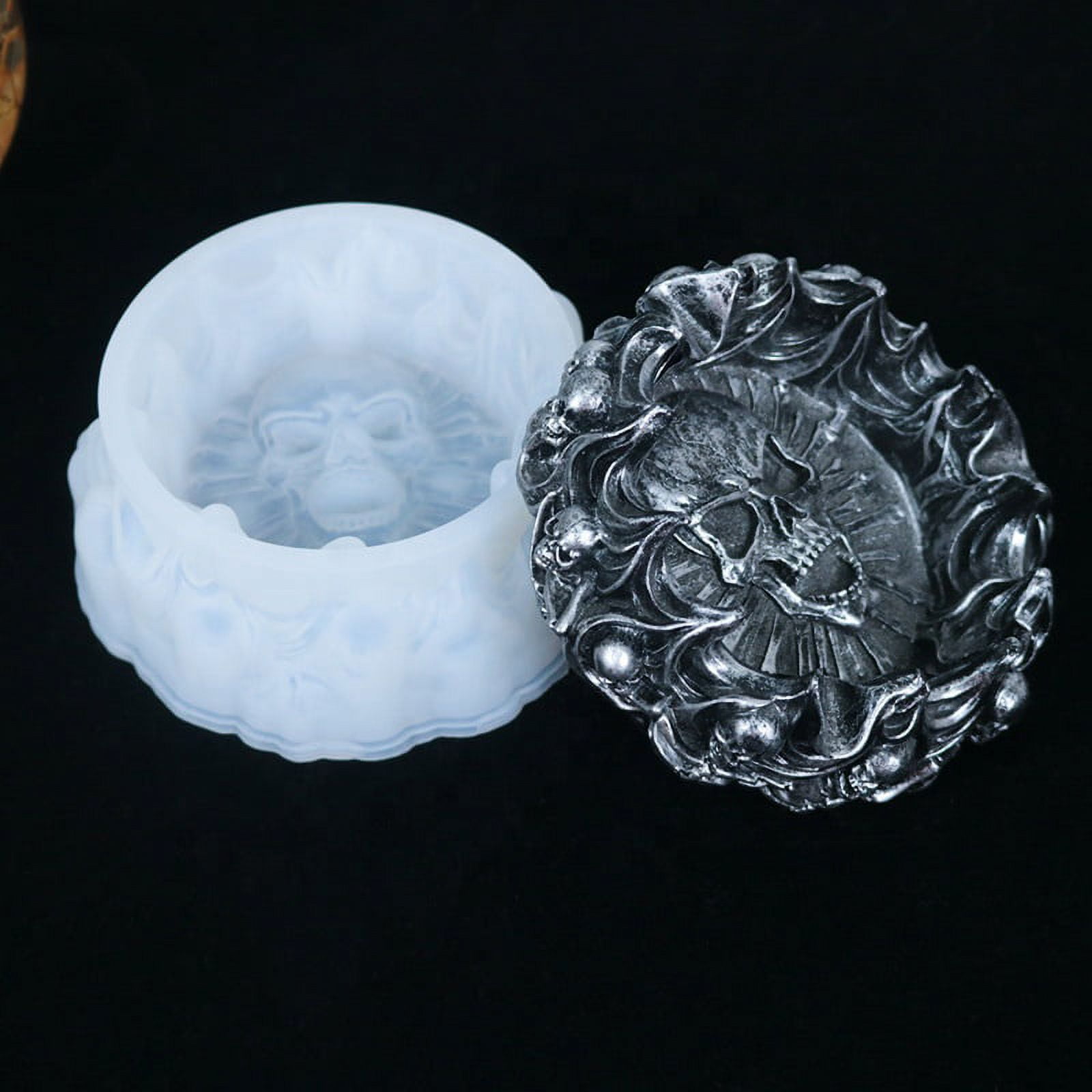 Gothic Skull Rolling Tray Mold Viper And Skull Resin Tray Mold Snake  Silicone Tray Molds For Epoxy Resin Skull Coaster Plate Molds Geode Molds  For