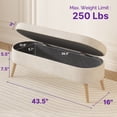 thumbnail image 6 of Sersper Modern 43 Inches Storage Ottoman Bench for Living Room, Bedroom, Entryway - Ottoman Foot Rest with Storage, Beige, 6 of 8