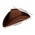 thumbnail image 2 of Jiibva Pirate Hat for Adult, Colonial Style Tricorn Hat, Pirate Cap Fancy Dress Medieval Accessory Captain Props for Pirate Theme Party Halloween Party, 2 of 7