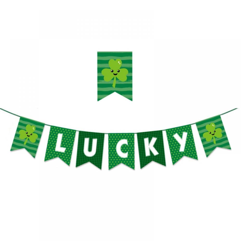 Patrick's Day; Irish Banner with Ribbon; Lucky; Shamrock; Kraft; St