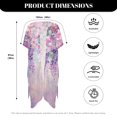 thumbnail image 6 of SCRAWLGOD Hummingbird Cherry Blossom Print Kimono Swimsuit Coverup Dragonfly Print Flowy Quick Dry Beach Cover Up Soft Breathable Bathing Suit Cover Up for Women, 6 of 6