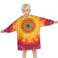 thumbnail image 3 of Colorful Tie Dye Mandala Pattern Blanket Hoodies for Kids 6-13YR Oversize Wearable Blanket Hoodies for Boys Girls Teens, 3 of 7