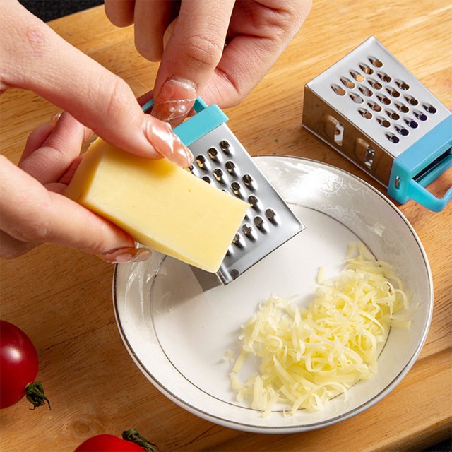 Mini rallador de queso de acero inoxidable rallador de cuatro lados accesorios de cocina
