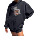 thumbnail image 1 of Sudadera estampada con capucha retro de manga larga suelta divertida vintage para mujer con mangas caídas en los hombros Pompotops gfhjh7408, 1 of 7