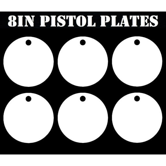 Magnum Target 8 in Round NRA PISTOL ONLY Target - 3/8in. Mild Steel Target - 6pc. Metal Plate Set - H86W