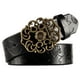 thumbnail image 1 of Cinturón de Cuero Sonducket con Hebilla de Flor para Mujer PU Premium Negro, 1 of 6