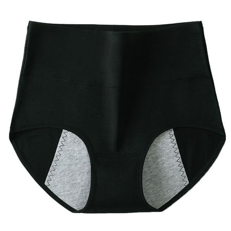 Popular Picks  Menstrual Underwear  Leak-proof  High Waist  Tummy Warming  for Women  Overnight Protection  for Travel  Comfortable  Seamless  Padded  Breathable  Womens Clothes Plus Size | Black L