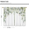 thumbnail image 2 of Sage Mint Green Eucalyptus Leaves Kitchen Curtains Botanical Floral Plant Small Short Cafe Window Curtains Flower Herb Bathroom Window Drapes Treatment Tier Curtains 2 Panels (27.5x39 Inch), 2 of 6