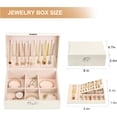 thumbnail image 2 of GOVVEP  Jewelry Box, 2 Layers Large Leather Jewelry Organizer Storage Case with Removable Pad for Earrings, Mother's Day Gift, White, 2 of 6