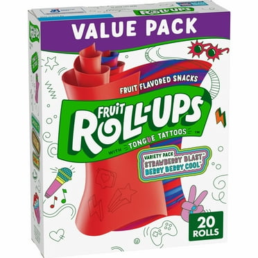 Fruit Roll-Ups Fruit Flavored Snacks, Variety Value Pack, 0.5 oz, 20 ct