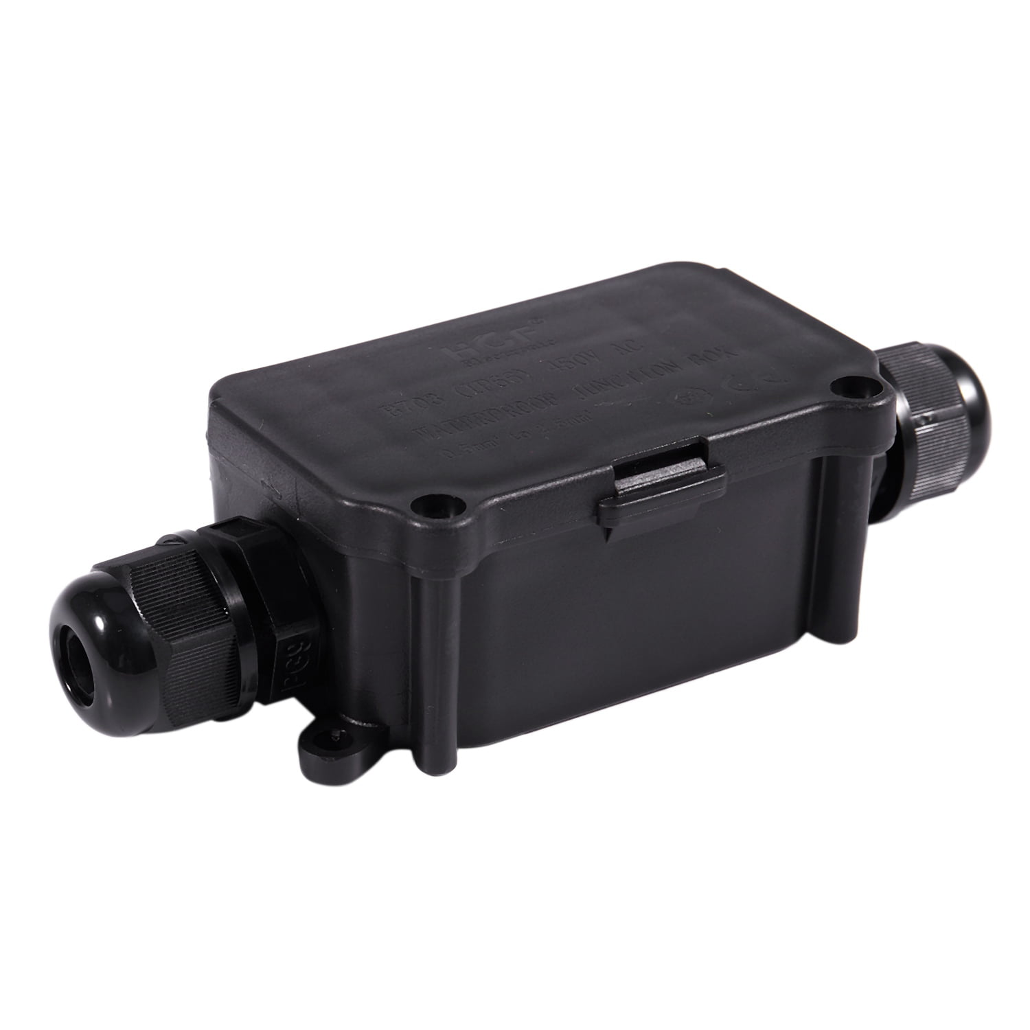 IP65 Waterproof Outdoor 2 Way PG9 Gland Electrical Junction Box Black Creative and Useful Ogquaton Junction Box
