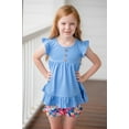 thumbnail image 2 of Millie Loves Lily Girls Lilac & Marina Blue Tops & Ruffle Shorts Set,Big Girls,Size 5,4-PCS, 2 of 5