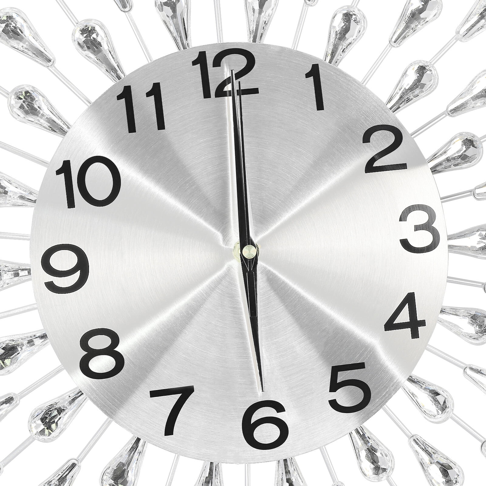 19.7 Inch Crystal Large Modern Metal Starburst Decor, Bling Crystal Wall Clock for the Living Room, Hallway, Office, Study, Bedroom