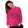 thumbnail image 3 of Funny Sow Cool Gardening Flower Pun Women Plus Size Crewneck Sweatshirt Brisco Brands 3X, 3 of 5