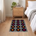 thumbnail image 3 of ODIKA 2'x3' Ultra-Soft Accent Mat, Vinyl Disc Record Magenta Orange Labels Geometric Soundwave Motif None Washable, Bare feet friendly, Easy Care Indoor rug for Bedside, Footrest, 3 of 7