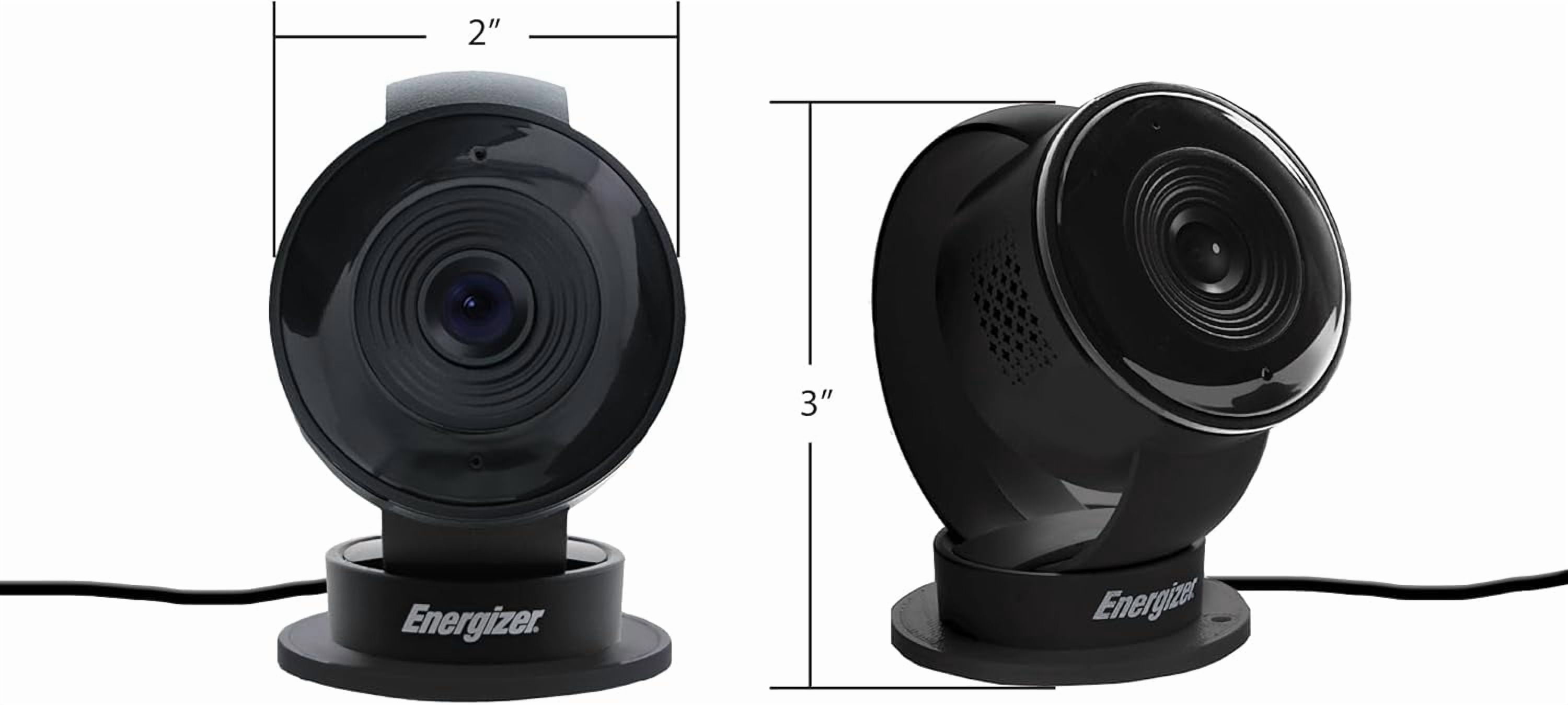 Energizer Smart Wi-Fi Indoor Camera 2-Pack with Smart Wall Tap Outlets, 1080P, Cloud/Micro-SD Card Recording, 2-Way Audio, Night Vision, Remote Access, Motion Alerts, Activity Zones, 2.4GHz Wi-Fi