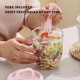thumbnail image 4 of Vaso de Fruta de 650 Ml con Colador, A Prueba de Fugas, Recipiente Portátil para Ensaladas con Tenedor Incluido, Caja de Ensalada Sellada A Prueba de Fugas, Color Rosa., 4 of 5