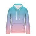 thumbnail image 3 of Hoodies For Women Trendy Oversized Tie Dye Gradient Sweatshirts Baggy Drawstring Pullover Fall Casual Tops With Pocket, 3 of 4