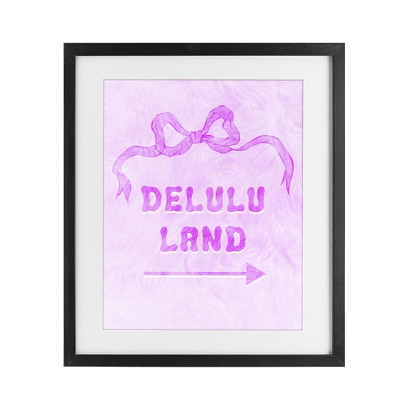 Stupell Industries Art Deco Delulu Land Feminine Ribbon Black Framed Print Under Glass, 13 x 16, by Ziwei Li
