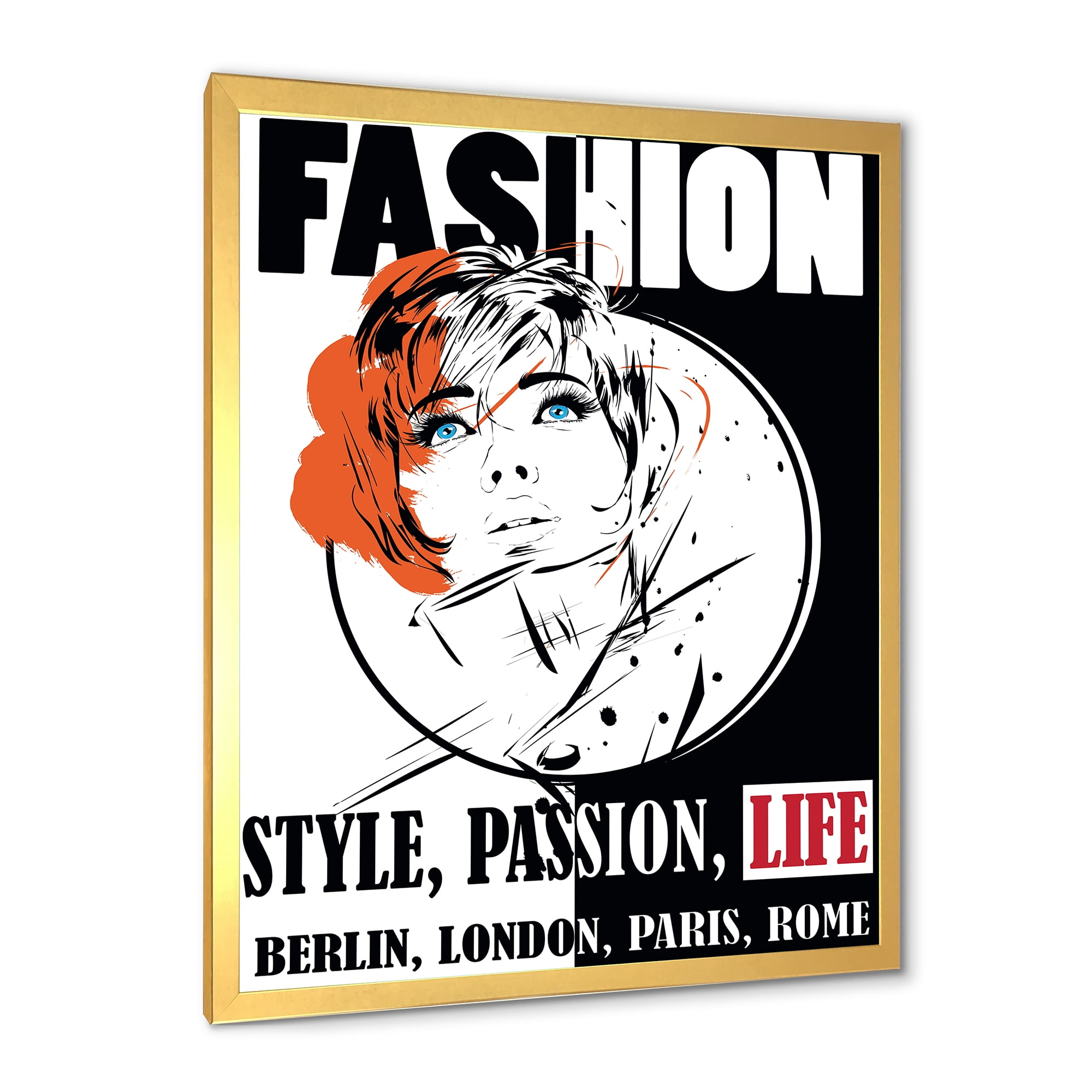 Designart 'Style Passion Life Fashion Woman IV' Vintage Framed Art Print