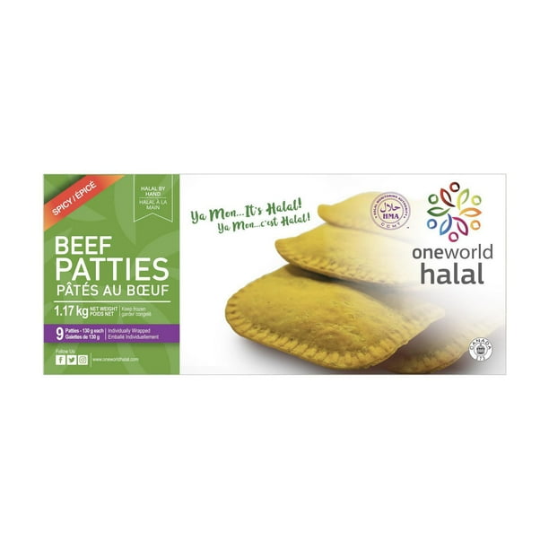 One World Halal Beef Patties Spicy, 9 Patties 130g each Walmart.ca