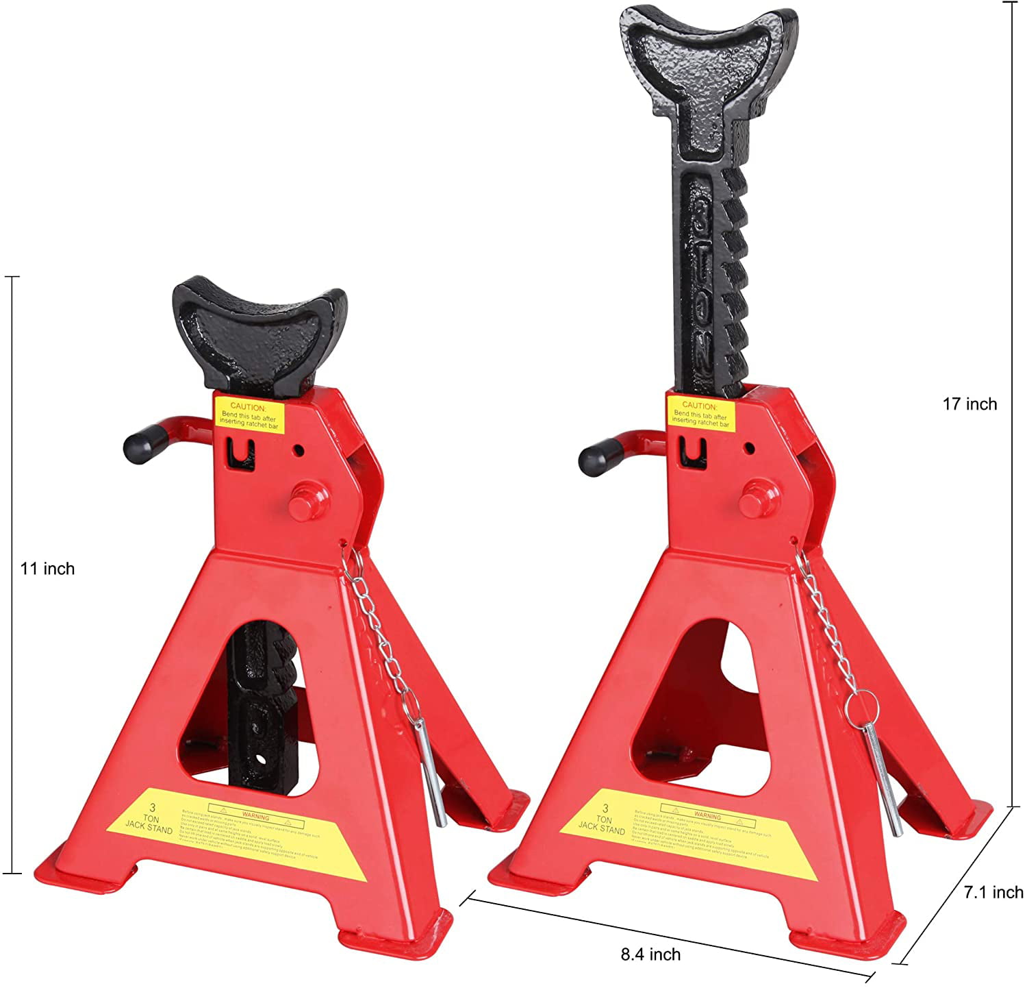 Double Locking Jack Stands with Safety Pin, 3 Ton Capacity, 1 Pair - Walmart .com