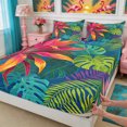 thumbnail image 5 of Manfei Hawaiian Leaves King Sheets 4pcs,Tropical Botanical Plants Bedding,1 Flat Sheet,1 Fitted Sheet and 2 Pillowcases, 5 of 6