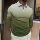 thumbnail image 5 of Hombres Sudaderas de Suéter Solapa Rayas Cremallera de Manga Corta Superior, Deportes Casual para el Uso Al Aire Libre, 5 of 5
