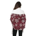 thumbnail image 4 of FORMRS Womens Scarf Winter Soft Long Big Warm Shawls Wrap Tassel Scarves, Red Snowflakes Pattern, 4 of 9