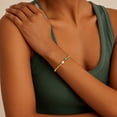 thumbnail image 4 of Turandoss July Birthstone Heart Bracelets for Women Dainty 14K Gold Plated Red Created Ruby Birthstone Elastic Bracelet Trendy Birthday Jewelry Gifts for 10 11 12 13 14 15 16th Teen Girls Women, 4 of 7