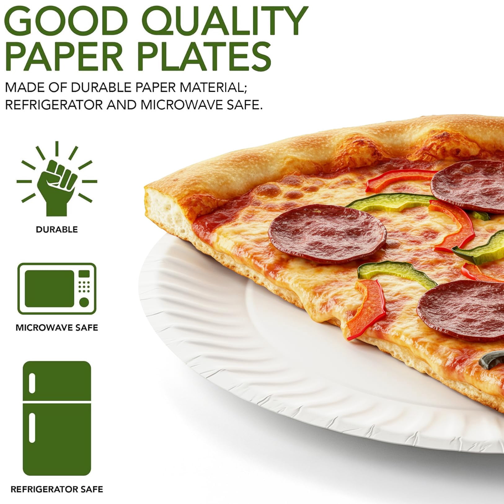 Stock Your Home 9-Inch Paper Plates Uncoated, Everyday Disposable Plates 9" Paper Plate Bulk, White, 500 Count