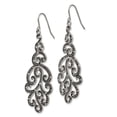 thumbnail image 3 of Stainless Steel Polished Shepherd Hook Antiqued Crystal Earrings; for Adults and Teens; for Women and Men, 3 of 4