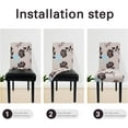 thumbnail image 2 of Dining Room Chair Covers Set of 4, Washable Kitchen Seat Protector, Removable Flower Printed Stretchable Parsons Chair Slipcover for Room, Office, Hotel, Ceremony(03# Flower), 2 of 6