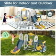 thumbnail image 3 of ZENPETIO 4 in 1 Toddler Slide for Toddlers Age 1-3, Bus Themed Kid Slide with Basketball Hoop and Swing, Indoor Outdoor Baby Slide Playground Playset Blue Yellow, 3 of 8